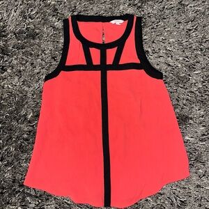 Candie's Coral and Black Sleeveless Blouse